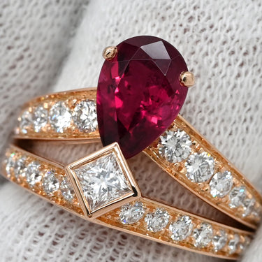 ショーメ CHAUMET ジョゼフィーヌ ティアラ ピンクゴールド K18PG ダイヤモンド ルベライト #49(JP9) リング 指輪 ダイヤモンド ブリリアントカット 8.5号
