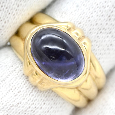 ブルガリ BVLGARI アイオライト パープル×イエローゴールド K18YG アイオライト リング 指輪 青紫 18K YG 750 10号