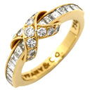 ティファニー Tiffany & Co シグニチャー ダイヤ イエローゴールド K18YG ダイヤモンド リング 指輪 750 YG T＆Co. X クロス バゲット ブリリアントカット 11号
