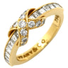ティファニー Tiffany & Co シグニチャー ダイヤ イエローゴールド K18YG ダイヤモンド リング 指輪 750 YG T＆Co. X クロス バゲット ブリリアントカット 11号
