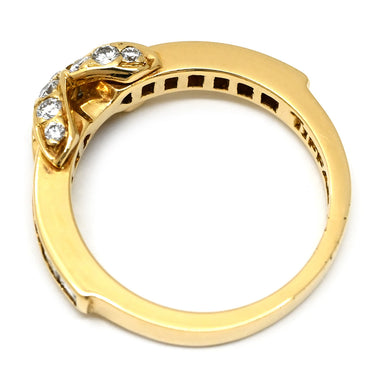 ティファニー Tiffany & Co シグニチャー ダイヤ イエローゴールド K18YG ダイヤモンド リング 指輪 750 YG T＆Co. X クロス バゲット ブリリアントカット 11号