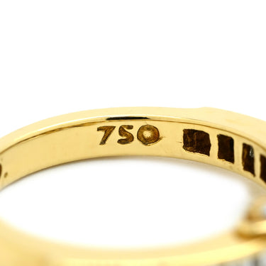 ティファニー Tiffany & Co シグニチャー ダイヤ イエローゴールド K18YG ダイヤモンド リング 指輪 750 YG T＆Co. X クロス バゲット ブリリアントカット 11号