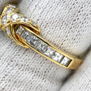 ティファニー Tiffany & Co シグニチャー ダイヤ イエローゴールド K18YG ダイヤモンド リング 指輪 750 YG T＆Co. X クロス バゲット ブリリアントカット 11号