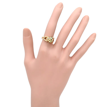 カルティエ Cartier パンテール ドゥ カルティエ ダイヤモンド B4096700 イエローゴールド K18YG オニキス ツァボライト ダイヤモンド ラッカー #50(JP10) リング 指輪 Au750 オニキス ツァボライト 10号