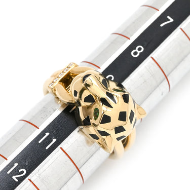 カルティエ Cartier パンテール ドゥ カルティエ ダイヤモンド B4096700 イエローゴールド K18YG オニキス ツァボライト ダイヤモンド ラッカー #50(JP10) リング 指輪 Au750 オニキス ツァボライト 10号