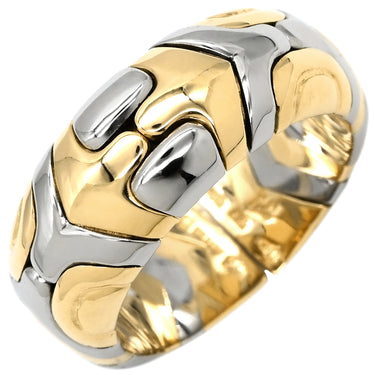 ブルガリ BVLGARI アルベアーレ イエローゴールド×シルバー K18YG ステンレス リング 指輪 18K 750 18金 K18YG×SS コンビ 15号