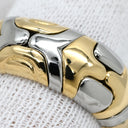 ブルガリ BVLGARI アルベアーレ イエローゴールド×シルバー K18YG ステンレス リング 指輪 18K 750 18金 K18YG×SS コンビ 15号