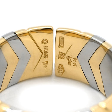 ブルガリ BVLGARI アルベアーレ イエローゴールド×シルバー K18YG ステンレス リング 指輪 18K 750 18金 K18YG×SS コンビ 15号