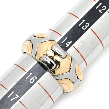 ブルガリ BVLGARI アルベアーレ イエローゴールド×シルバー K18YG ステンレス リング 指輪 18K 750 18金 K18YG×SS コンビ 15号