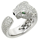 カルティエ Cartier パンテール ドゥ カルティエ パヴェダイヤ N4224900 ホワイトゴールド K18WG ダイヤモンド エメラルド オニキス #53(JP13) リング 指輪 ミディアム 750 18K 10.5号