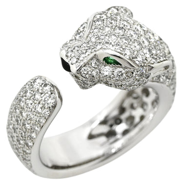 カルティエ Cartier パンテール ドゥ カルティエ パヴェダイヤ N4224900 ホワイトゴールド K18WG ダイヤモンド エメラルド オニキス #53(JP13) リング 指輪 ミディアム 750 18K 10.5号