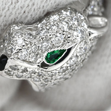 カルティエ Cartier パンテール ドゥ カルティエ パヴェダイヤ N4224900 ホワイトゴールド K18WG ダイヤモンド エメラルド オニキス #53(JP13) リング 指輪 ミディアム 750 18K 10.5号