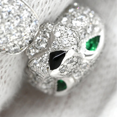 カルティエ Cartier パンテール ドゥ カルティエ パヴェダイヤ N4224900 ホワイトゴールド K18WG ダイヤモンド エメラルド オニキス #53(JP13) リング 指輪 ミディアム 750 18K 10.5号