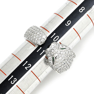 カルティエ Cartier パンテール ドゥ カルティエ パヴェダイヤ N4224900 ホワイトゴールド K18WG ダイヤモンド エメラルド オニキス #53(JP13) リング 指輪 ミディアム 750 18K 10.5号