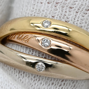 カルティエ Cartier トリニティクラシック 3Pダイヤ ホワイトゴールド×イエローゴールド×ピンクゴールド K18WG K18YG K18PG ダイヤモンド #56(JP16) リング 指輪 3連 3カラー 18K 750 16号