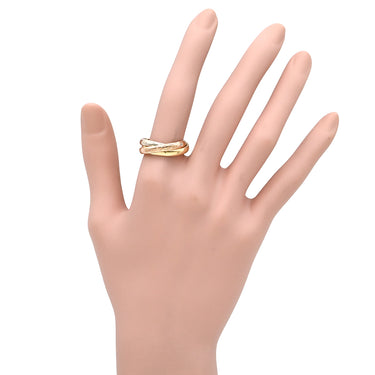 カルティエ Cartier トリニティクラシック 3Pダイヤ ホワイトゴールド×イエローゴールド×ピンクゴールド K18WG K18YG K18PG ダイヤモンド #56(JP16) リング 指輪 3連 3カラー 18K 750 16号