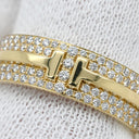 ティファニー Tiffany & Co T TWO ワイド パヴェダイヤ イエローゴールド K18YG ダイヤモンド リング 指輪 T＆Co. 18K AU750 YG 11.5号