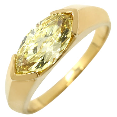 ブルガリ BVLGARI ソリティア イエローダイヤモンド イエロー×イエローゴールド K18YG イエローダイヤモンド リング 指輪 Au750 18K 大粒 マーキスカット ヴィンテージ 12号