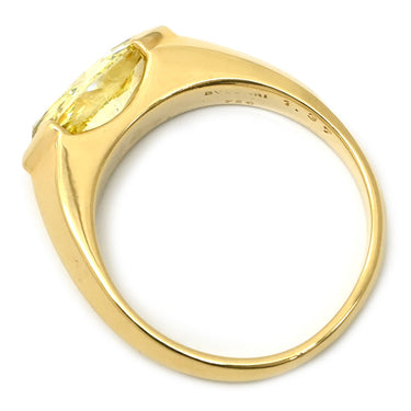 ブルガリ BVLGARI ソリティア イエローダイヤモンド イエロー×イエローゴールド K18YG イエローダイヤモンド リング 指輪 Au750 18K 大粒 マーキスカット ヴィンテージ 12号