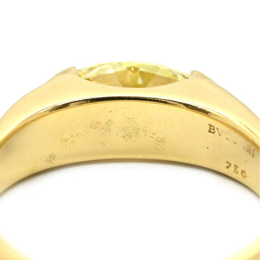 ブルガリ BVLGARI ソリティア イエローダイヤモンド イエロー×イエローゴールド K18YG イエローダイヤモンド リング 指輪 Au750 18K 大粒 マーキスカット ヴィンテージ 12号