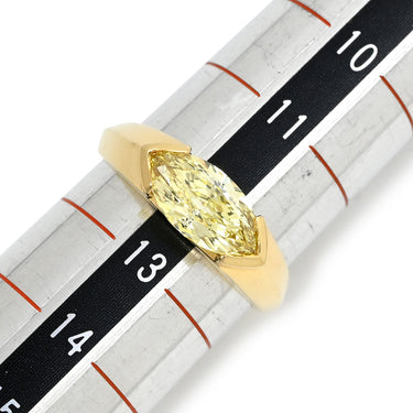 ブルガリ BVLGARI ソリティア イエローダイヤモンド イエロー×イエローゴールド K18YG イエローダイヤモンド リング 指輪 Au750 18K 大粒 マーキスカット ヴィンテージ 12号