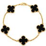ヴァンクリーフアーペル Van Cleef & Arpels ヴィンテージ アルハンブラ VCARA41300 ブラック×イエローゴールド K18YG オニキス ブレスレット 5モチーフ YG 18K オニキス