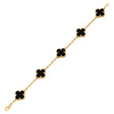 ヴァンクリーフアーペル Van Cleef & Arpels ヴィンテージ アルハンブラ VCARA41300 ブラック×イエローゴールド K18YG オニキス ブレスレット 5モチーフ YG 18K オニキス