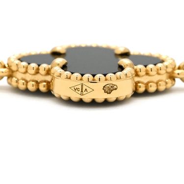 ヴァンクリーフアーペル Van Cleef & Arpels ヴィンテージ アルハンブラ VCARA41300 ブラック×イエローゴールド K18YG オニキス ブレスレット 5モチーフ YG 18K オニキス