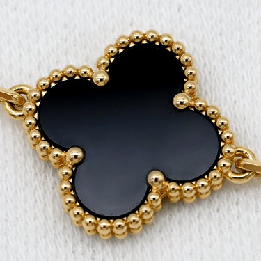 ヴァンクリーフアーペル Van Cleef & Arpels ヴィンテージ アルハンブラ VCARA41300 ブラック×イエローゴールド K18YG オニキス ブレスレット 5モチーフ YG 18K オニキス
