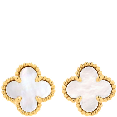 ヴァンクリーフアーペル Van Cleef & Arpels スウィート アルハンブラ VCARA44800 パールホワイト×イエローゴールド K18YG マザーオブパール ピアス 750 18K 18金 マザーオブパール