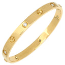 カルティエ Cartier LOVE ラブブレス 旧型 ハーフダイヤ イエローゴールド K18YG ダイヤモンド #17 ブレスレット Au750 18K 18金 6P 6石