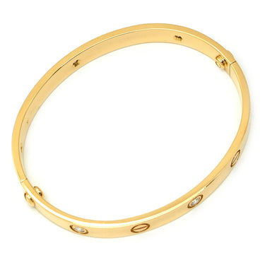 カルティエ Cartier LOVE ラブブレス 旧型 ハーフダイヤ イエローゴールド K18YG ダイヤモンド #17 ブレスレット Au750 18K 18金 6P 6石