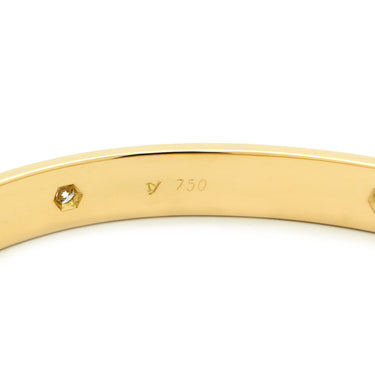 カルティエ Cartier LOVE ラブブレス 旧型 ハーフダイヤ イエローゴールド K18YG ダイヤモンド #17 ブレスレット Au750 18K 18金 6P 6石
