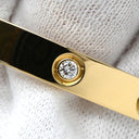 カルティエ Cartier LOVE ラブブレス 旧型 ハーフダイヤ イエローゴールド K18YG ダイヤモンド #17 ブレスレット Au750 18K 18金 6P 6石