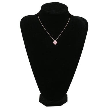 ヴァンクリーフアーペル Van Cleef & Arpels ヴィンテージ アルハンブラ ピンクXローズゴールド K18PG ダイヤモンド セーブル ネックレス PG金具 2015年ホリデー限定 セーブル 1Pダイヤ 18K