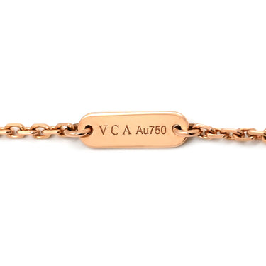 ヴァンクリーフアーペル Van Cleef & Arpels ヴィンテージ アルハンブラ ピンクXローズゴールド K18PG ダイヤモンド セーブル ネックレス PG金具 2015年ホリデー限定 セーブル 1Pダイヤ 18K