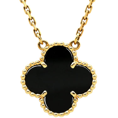 ヴァンクリーフアーペル Van Cleef & Arpels ヴィンテージ アルハンブラ ペンダント VCARA45800 ブラック×イエローゴールド K18YG オニキス ネックレス Au750 18K 黒 オニキス