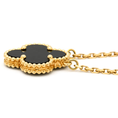 ヴァンクリーフアーペル Van Cleef & Arpels ヴィンテージ アルハンブラ ペンダント VCARA45800 ブラック×イエローゴールド K18YG オニキス ネックレス Au750 18K 黒 オニキス