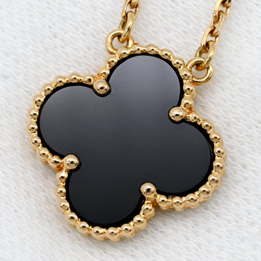 ヴァンクリーフアーペル Van Cleef & Arpels ヴィンテージ アルハンブラ ペンダント VCARA45800 ブラック×イエローゴールド K18YG オニキス ネックレス Au750 18K 黒 オニキス