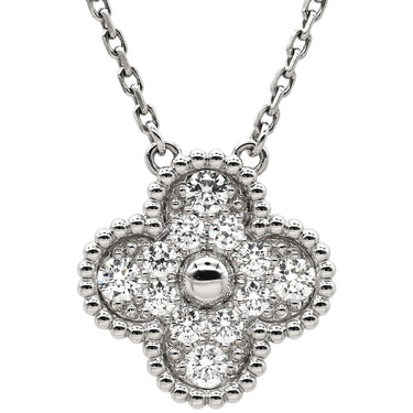 ヴァンクリーフアーペル Van Cleef & Arpels ヴィンテージアルハンブラ ペンダント VCARA46100 ホワイトゴールド K18WG ダイヤモンド ネックレス Au750 K18 WG 12Pダイヤ