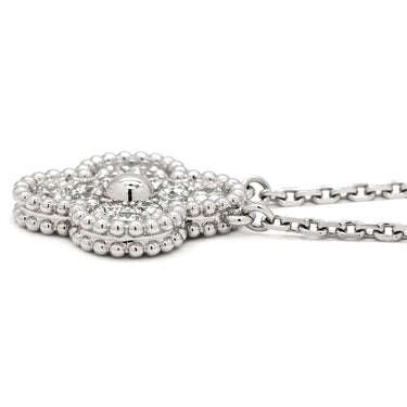 ヴァンクリーフアーペル Van Cleef & Arpels ヴィンテージアルハンブラ ペンダント VCARA46100 ホワイトゴールド K18WG ダイヤモンド ネックレス Au750 K18 WG 12Pダイヤ
