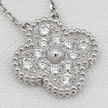 ヴァンクリーフアーペル Van Cleef & Arpels ヴィンテージアルハンブラ ペンダント VCARA46100 ホワイトゴールド K18WG ダイヤモンド ネックレス Au750 K18 WG 12Pダイヤ