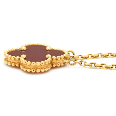 ヴァンクリーフアーペル Van Cleef & Arpels ヴィンテージ アルハンブラ ペンダント VCARD38500 レッド×イエローゴールド K18YG カーネリアン ネックレス Au750 18K 赤 カーネリアン