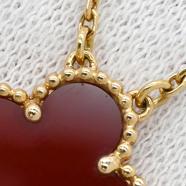 ヴァンクリーフアーペル Van Cleef & Arpels ヴィンテージ アルハンブラ ペンダント VCARD38500 レッド×イエローゴールド K18YG カーネリアン ネックレス Au750 18K 赤 カーネリアン