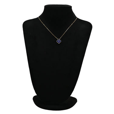 ヴァンクリーフアーペル Van Cleef & Arpels ヴィンテージ アルハンブラ パープル×イエローゴールド K18YG ダイヤモンド ラピスラズリ ネックレス 紫 750PG 18K 2010年ホリデー ラピス ダイヤ