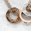 カルティエ Cartier ラブ スリーフープ ピンクゴールド×ホワイトゴールド K18PG K18WG ダイヤモンド ネックレス Au750 PG×WG 6Pダイヤ ダブルチェーン 2カラー