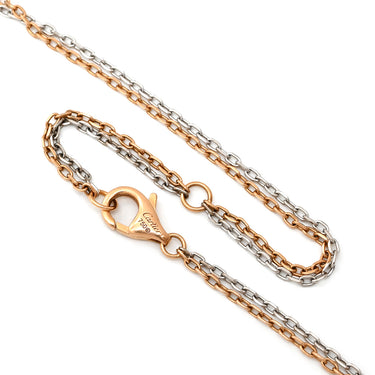 カルティエ Cartier ラブ スリーフープ ピンクゴールド×ホワイトゴールド K18PG K18WG ダイヤモンド ネックレス Au750 PG×WG 6Pダイヤ ダブルチェーン 2カラー