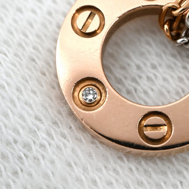 カルティエ Cartier ラブ スリーフープ ピンクゴールド×ホワイトゴールド K18PG K18WG ダイヤモンド ネックレス Au750 PG×WG 6Pダイヤ ダブルチェーン 2カラー