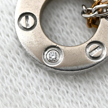 カルティエ Cartier ラブ スリーフープ ピンクゴールド×ホワイトゴールド K18PG K18WG ダイヤモンド ネックレス Au750 PG×WG 6Pダイヤ ダブルチェーン 2カラー