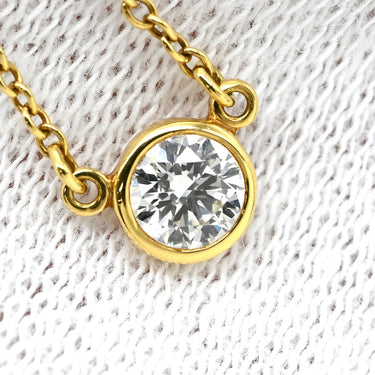 ティファニー Tiffany & Co バイザヤード シングルダイヤモンド ペンダント イエローゴールド K18YG ダイヤモンド ネックレス T＆Co. 18K 750YG エルサペレッティ